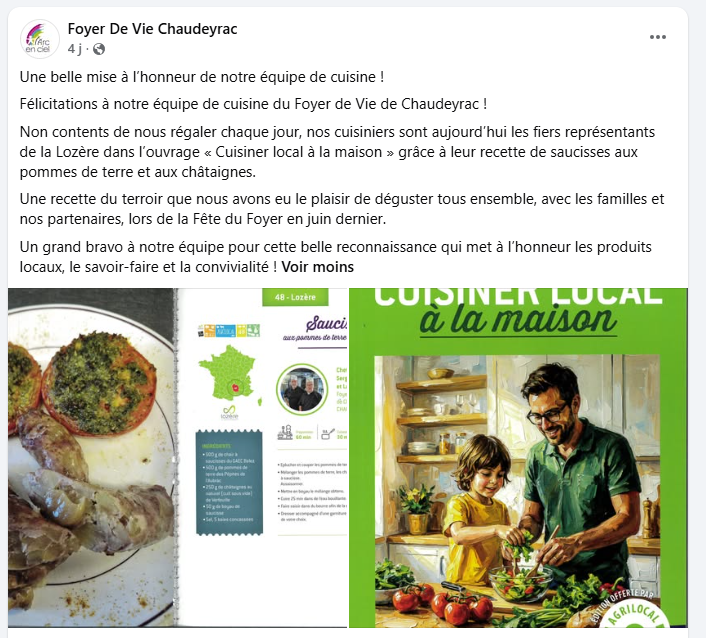 Post facebook Chaudeyrac